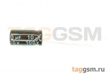 Конденсатор электролитический 10мкФ 100В 20% 105°C (6х12мм)