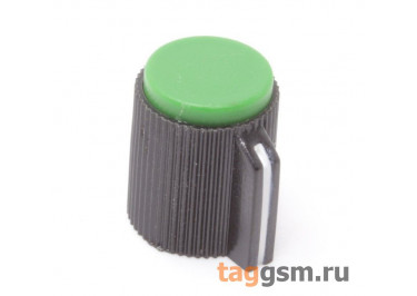 KN113-C / G Ручка пластиковая 15x15,1мм под ось 6мм + винт (Зеленый)