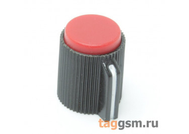 KN113-C / R Ручка пластиковая 15x15,1мм под ось 6мм + винт (Красный)