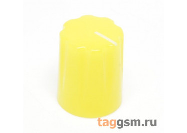 KN-1900H / Y Ручка пластиковая 12,7x15,78мм под ось 6,35мм + винт (Желтый)