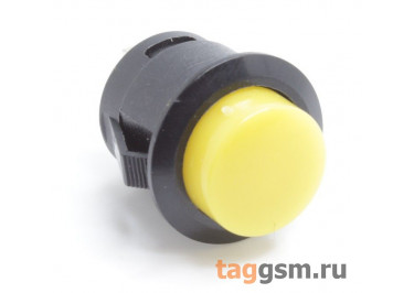 R13-507K / Y Кнопка на панель желтая без фиксации OFF-(ON) SPST 250В 3А (16мм)