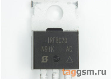IRFBC20 (TO-220AB) Полевой транзистор N-MOSFET 600В 2,2А