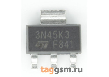 STN3N45K3 (SOT-223) Полевой транзистор N-MOSFET 450В 0,6А