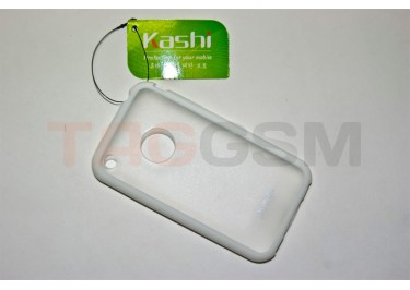 Задняя крышка KSH iPhone 3G силикон-пластик+защитная пленка белая