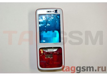 Корпус Nokia N73 комплект белый / красный AAA