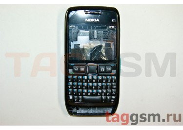 Корпус Nokia E71 со средней частью + клавиатура (черный)