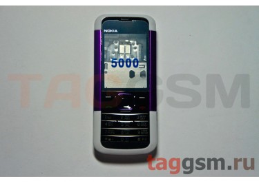 Корпус Nokia 5000 со средней частью + клавиатура (белый / фиолетовый)