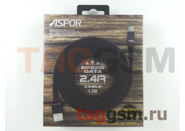 Кабель USB - micro USB (A135) ASPOR (1,2м) (черный)
