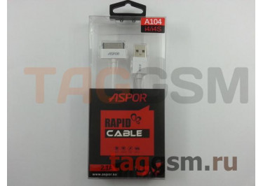 USB для iPhone 4 / iPhone 3 / iPad / iPad 2 / iPod, (A104) ASPOR (1,2м) (белый)