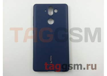 Задняя накладка для Nokia 8 Sirocco (силикон, матовая, синяя) Cherry