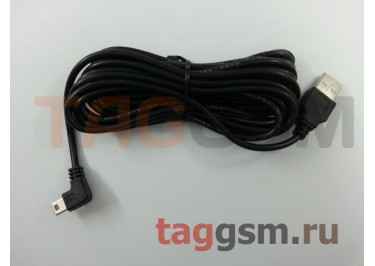 Кабель USB - mini USB для автомобильного видеорегистратора, изогнутый влево (3,5 м)