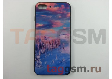 Задняя накладка для iPhone 7 Plus / 8 Plus (5.5") (пластик с силиконовой окантовкой, "Зимний лес") техпак