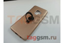 Задняя накладка для Samsung G960FD Galaxy S9 (силикон, матовая, с магнитным держателем под палец, золото (Ring))