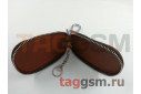 Чехол для автомобильных ключей Mitsubishi (кожа) (коричневый) тип 2