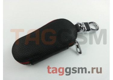 Чехол для автомобильных ключей Jaguar (кожа) (черный) тип 2