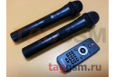 Колонка (K5-15) (Bluetooth+USB+SD+MicroSD+FM+LED+EQ+2 BT-микрофона+пульт)(черная)