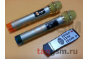 Колонка (MH-338A) (Bluetooth+USB+FM+AUX+LED+2 BT-микрофона+дисплей+пульт) (черная)