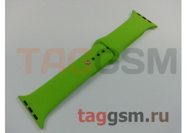 Ремешок для Apple Watch 42mm / 44mm / 45mm / 49mm (силикон, салатовый), размер M / L