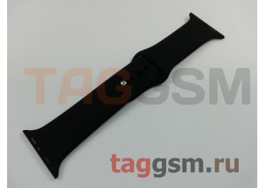 Ремешок для Apple Watch 42mm / 44mm / 45mm (силикон, черный), размер M / L