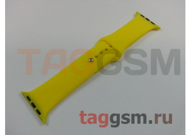Ремешок для Apple Watch 42mm / 44mm / 45mm / 49mm (силикон, желтый), размер M / L