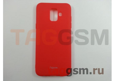 Задняя накладка для Samsung A6 / A600 Galaxy A6 (2018) (силикон, матовая, красная (Matte)) Faison