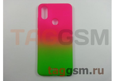 Задняя накладка для Xiaomi Mi A2 (силикон, матовая, красно - зеленая (Gradient)) Faison