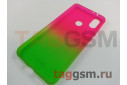 Задняя накладка для Xiaomi Mi A2 (силикон, матовая, красно - зеленая (Gradient)) Faison