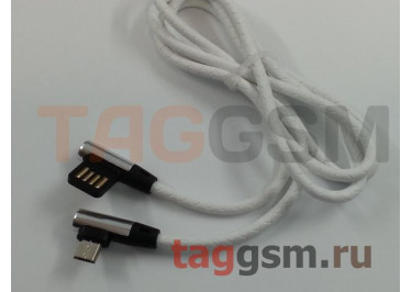 Кабель USB - micro USB (пакет) белый, угловой 1м