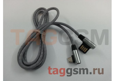 Кабель USB - micro USB (пакет) черный, угловой 1м