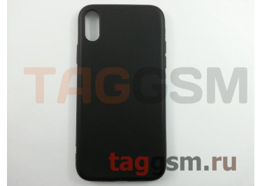 Задняя накладка для iPhone XR (силикон, матовая, черная), техпак