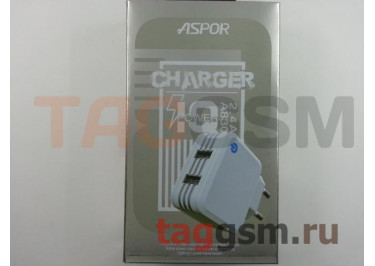 Сетевое зарядное устройство USB 2400mA 2 выхода USB, (A830) ASPOR