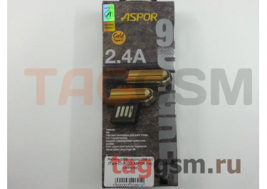 Кабель USB - Type-C (A120) ASPOR (1м) (черный / золото)