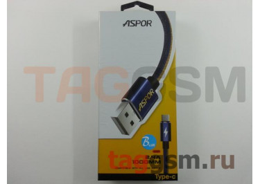 Кабель USB - Type-C (A127) ASPOR (1м) (синий)