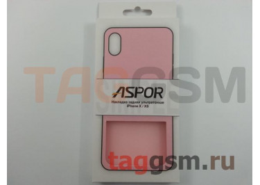 Задняя накладка для iPhone X / XS (серия SIMPLE, ультратонкая, розовая) ASPOR
