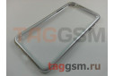 Задняя накладка для iPhone XS Max (магнитная рамка, стекло, серебро)