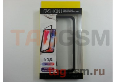 Задняя накладка для iPhone 7 / 8 (4.7") (магнитная рамка, стекло, черная)
