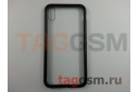 Задняя накладка для iPhone XS Max (магнитная рамка, стекло, черная)