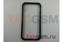 Задняя накладка для iPhone X / XS (магнитная рамка, стекло, черная)
