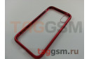 Задняя накладка для iPhone X / XS (магнитная рамка, стекло, красная)
