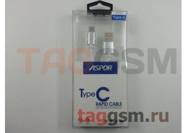 Кабель USB - USB 3.1 (Type-C) (A161) ASPOR (1,2м) (белый / серебро)