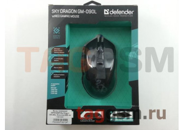 Мышь проводная DEFENDER Sky Dragon GM-090L  6 кнопок,3200 dpi (черная)