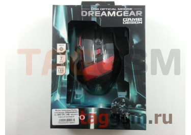 Мышь проводная Perfeo оптическая, DREAMGEAR 7 кн, 4800 DPI, USB, черная с красной вставкой (PF-1711-GM)
