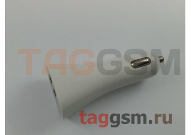 Блок питания USB (авто) на 2 порта USB 2100 / 1500mAh (белый), техпак
