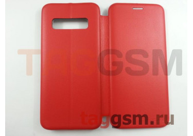 Сумка футляр-книга для Samsung G975FD Galaxy S10 Plus (экокожа, с силиконовым креплением, на магните, красная) Faison