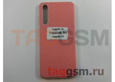 Задняя накладка для Huawei P20 Pro (силикон, под ткань, розовая)