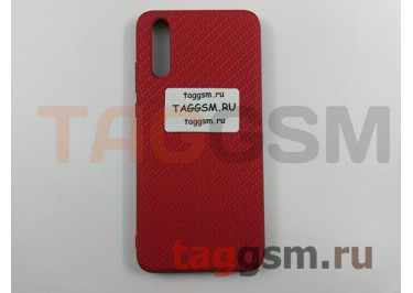 Задняя накладка для Huawei P20 (силикон, под ткань, красная)
