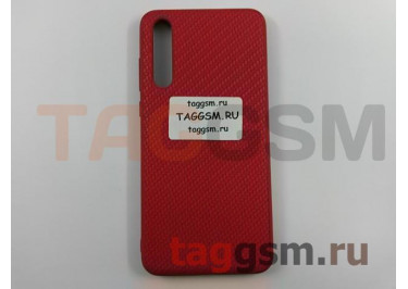 Задняя накладка для Huawei P20 Pro (силикон, под ткань, красная)