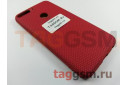 Задняя накладка для Huawei Honor 7C Pro (силикон, под ткань, красная)
