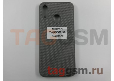 Задняя накладка для Huawei Nova 3 (силикон, под ткань, серая)