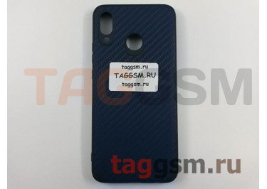Задняя накладка для Huawei Nova 3 (силикон, под ткань, темно-синяя)